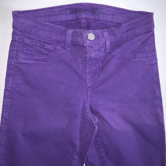 J BRAND BRIGHT PURPLE SKINNY LEG STRETCH JEANS USA MADE - SIZE 24 - Picture 1 of 7